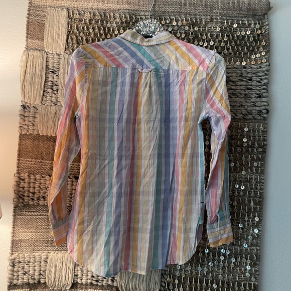 ๐ Long-sleeve J. Crew rainbow ๐ button down cotton size S NWT! - Picture 2 of 7